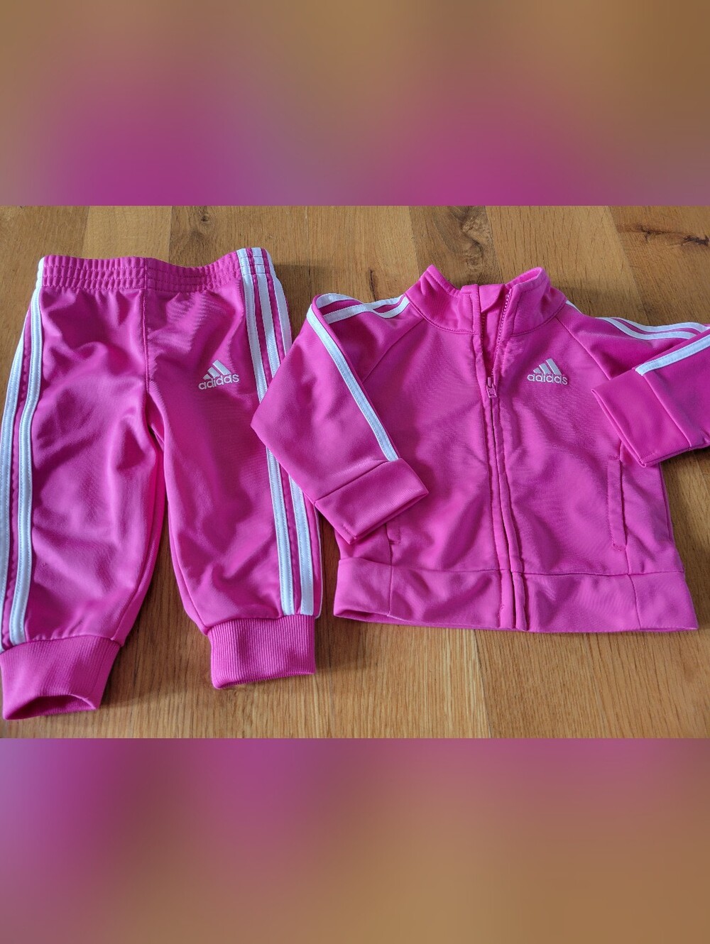 Baby girls size 6 months Adidas Tracksuit Set
